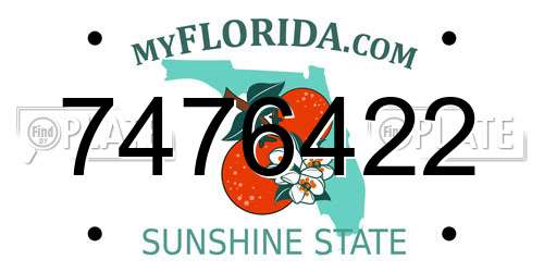 7476422 Florida License Plate