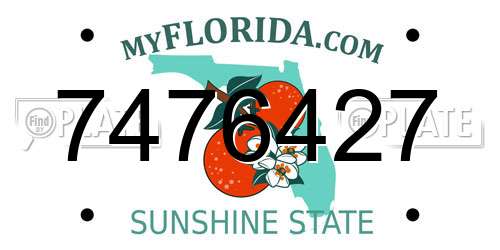 7476427 Florida License Plate