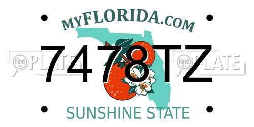 7478TZ Florida License Plate