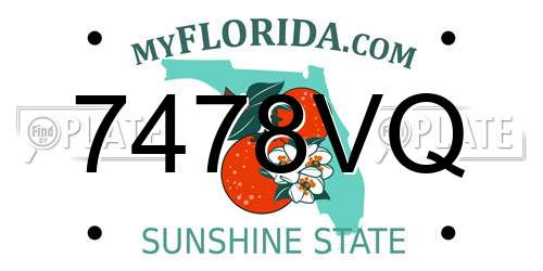 7478VQ Florida License Plate