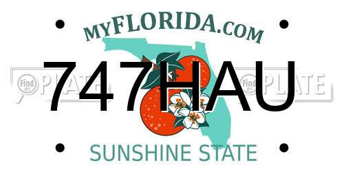 747HAU Florida License Plate