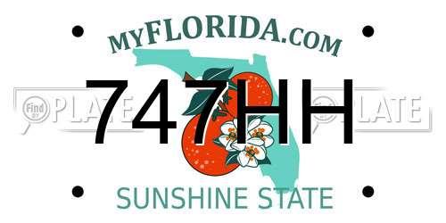 747HH Florida License Plate