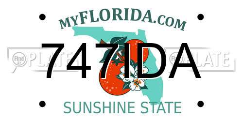 747IDA Florida License Plate