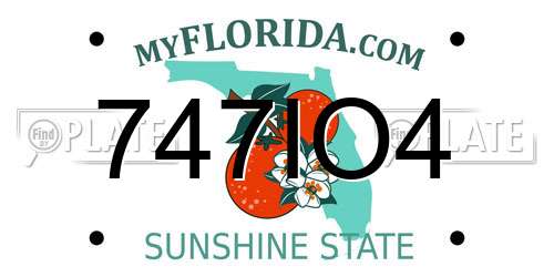 747IO4 Florida License Plate