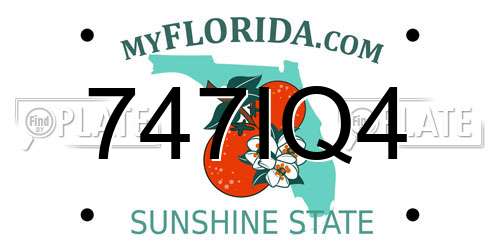 747IQ4 Florida License Plate