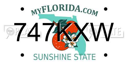 747KXW Florida License Plate