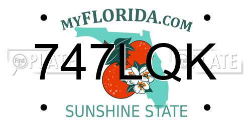 747LQK Florida License Plate
