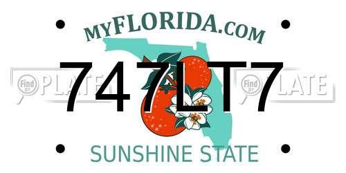 747LT7 Florida License Plate