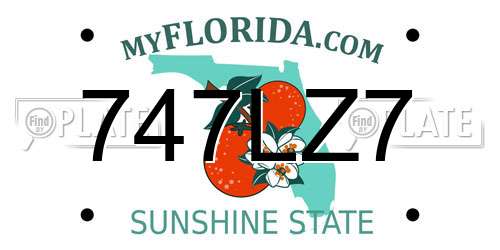 747LZ7 Florida License Plate