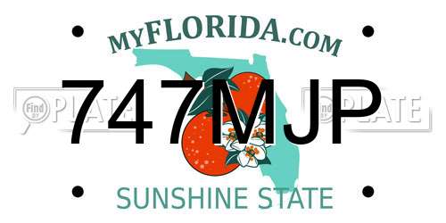 747MJP Florida License Plate