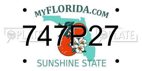 747P27 Florida License Plate