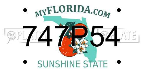 747P54 Florida License Plate