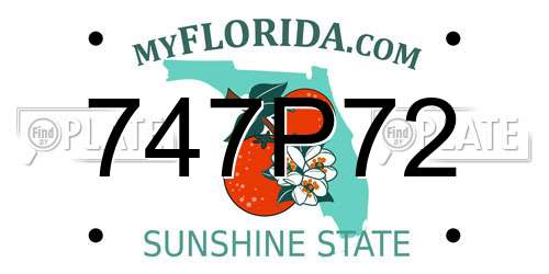 747P72 Florida License Plate