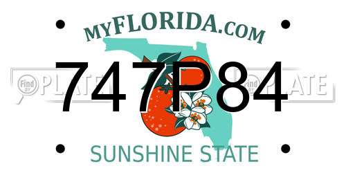 747P84 Florida License Plate