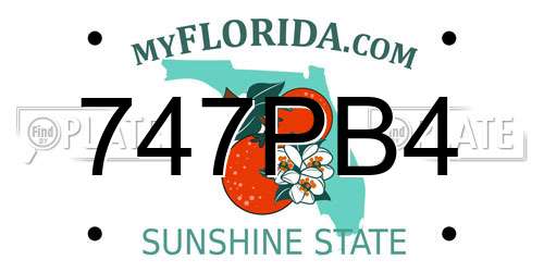 747PB4 Florida License Plate