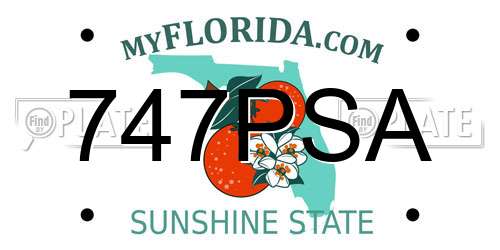 747PSA Florida License Plate