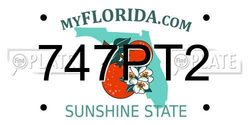 747PT2 Florida License Plate