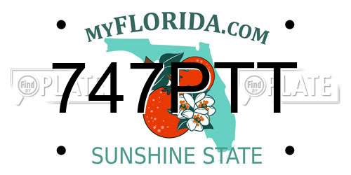 747PTT Florida License Plate