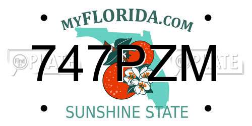 747PZM Florida License Plate