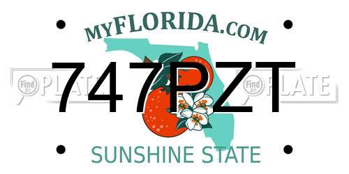 747PZT Florida License Plate