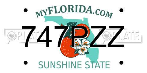 747PZZ Florida License Plate