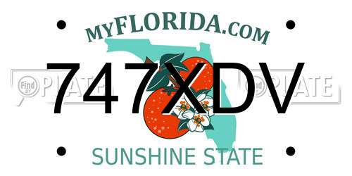 747XDV Florida License Plate