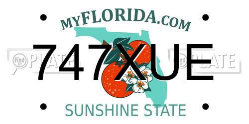 747XUE Florida License Plate