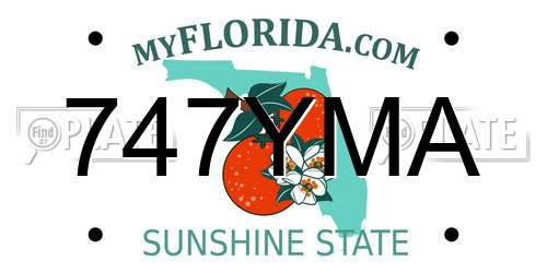 747YMA Florida License Plate