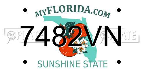 7482VN Florida License Plate