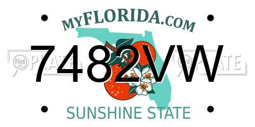 7482VW Florida License Plate