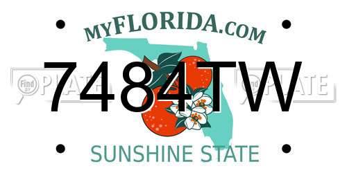 7484TW Florida License Plate