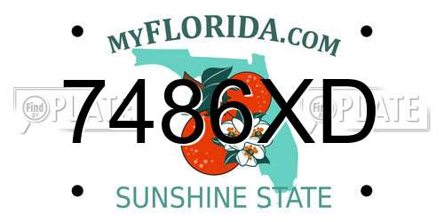 7486XD Florida License Plate