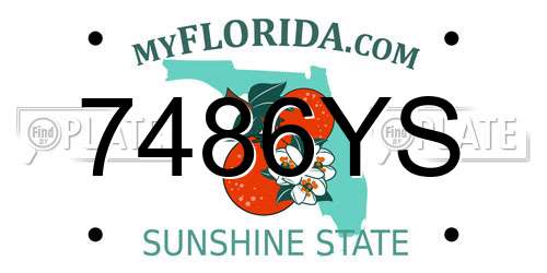 7486YS Florida License Plate