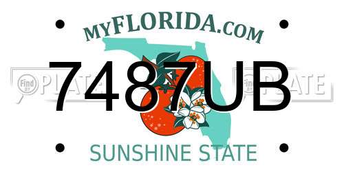 7487UB Florida License Plate