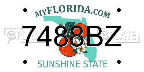 7488BZ Florida License Plate
