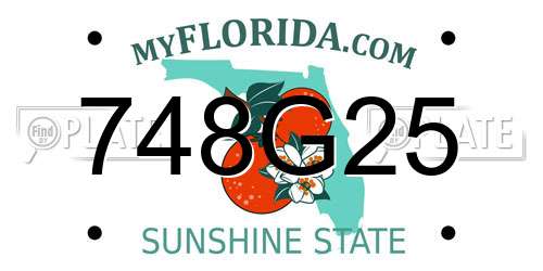 748G25 Florida License Plate