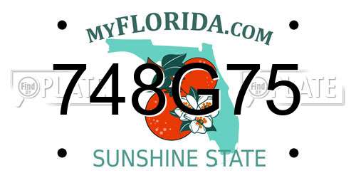 748G75 Florida License Plate