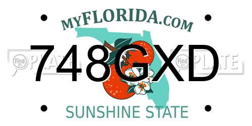 748GXD Florida License Plate