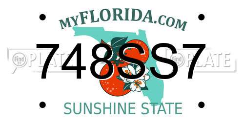 748SS7 Florida License Plate