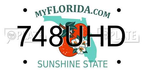 748UHD Florida License Plate