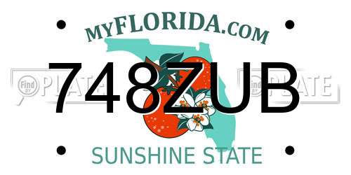 748ZUB Florida License Plate