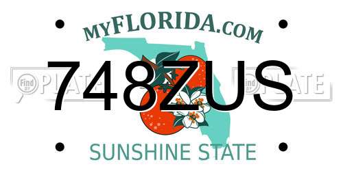748ZUS Florida License Plate