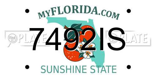 7492IS Florida License Plate