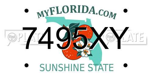 7495XY Florida License Plate