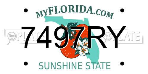 7497RY Florida License Plate