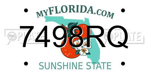 7498RQ Florida License Plate