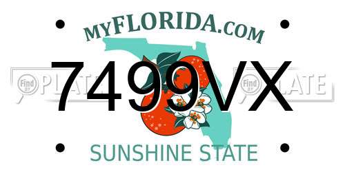 7499VX Florida License Plate