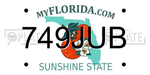 749JUB Florida License Plate