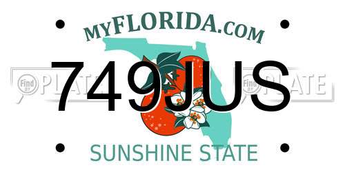 749JUS Florida License Plate