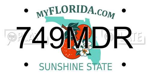 749MDR Florida License Plate